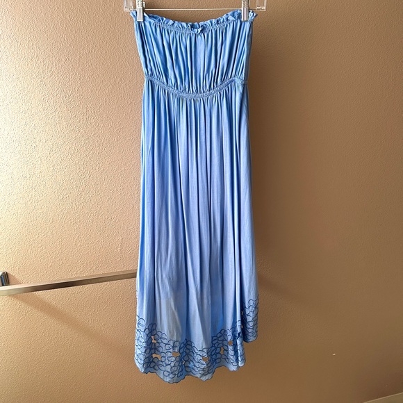 NWT Strapless High-Low Embroidered Hem Dress - Picture 4 of 12